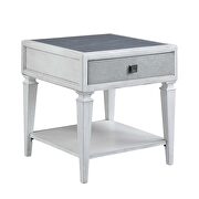 Rustic gray & weathered white finish end table main photo