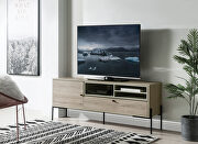 Rustic oak finish modern style TV stand main photo