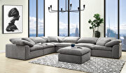 Gray linen upholstery modular sectional sofa main photo