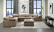 Beige khaki linen upholstery modular sectional sofa main photo