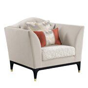 Beige velvet upholstery sophisticated curves and crystal-like button tufting chair