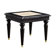 Marble top & black finish base end table