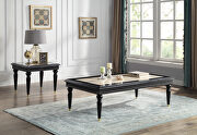 Marble top & black finish base coffee table
