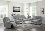 Gray fabric upholstery reclining sofa main photo