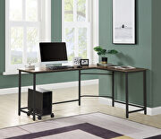 Dazenus (Oak) Black & oak finish bevel edge angel design computer desk