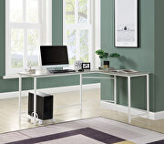 Dazenus (Gray) Gray & white finish bevel edge angel design computer desk