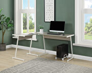 Dazenus II (Gray) Gray top & white finish base l- shape computer desk