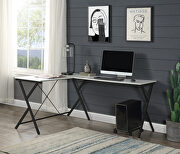 Dazenus (Multi) White top and black finish base rectangular corner computer desk