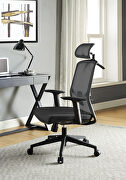 Black fabric back cushion with breathable mesh material office chair main photo