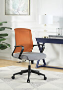 Tanko (Orange) Orange & gray fabric upholstery padded seat cushion office chair