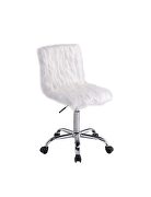 Arundell (White) White faux fur padded seat & back swivel office chair