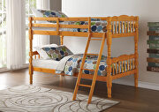 Honey oak twin/twin bunk bed main photo