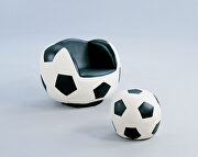 All Star (Soccer) Soccer: white & black 2pc pack chair & ottoman
