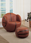 Basketball: brown & black 2pc pack chair & ottoman
