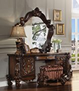 Cherry oak vanity desk, stool and mirror main photo