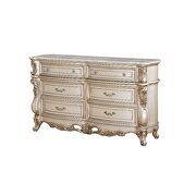 Marble & antique white dresser w/marble top