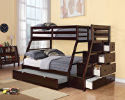 Jason (Espresso) Espresso jason twin/full bunk bed w/storage ladder & trundle