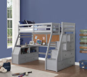 Jason II Gray loft bed & storage ladder