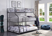 Caius II (Gunmetal)-2 Gunmetal triple bunk bed - twin/full/queen