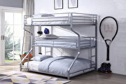 Caius II (Silver) Silver finish full/twin/queen triple bunk bed