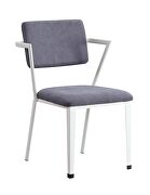 Cargo Gray fabric & white finish office chair