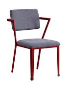 Gray fabric & red finish office chair