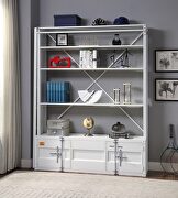 White finish bookshelf & ladder main photo