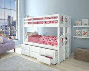 Micah (White) White twin/twin bunk bed & trundle