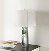Noralie L X Mirrored base with faux crystal inlay glam style table lamp