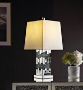 Noralie L Mirrored & faux diamonds inlay table lamp