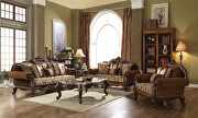 Fabric & cherry oak sofa in traditional style main photo