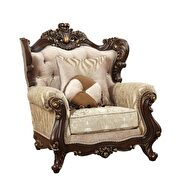 Fabric & walnut chair