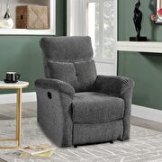 Gray chenille motion chair