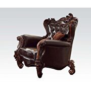 2-tone dark brown pu & cherry oak classic chair
