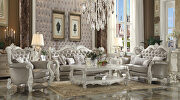 Versailles (Gray White) Vintage gray pu & bone white finish exclusive design sofa