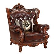 Cherry top grain leather match & walnut chair main photo