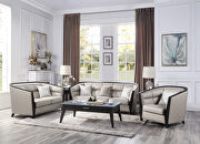 Beige fabric tufted detailing luxury sofa main photo