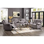 Motion velvet sofa in gray main photo