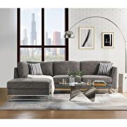 Gray linen sectional sofa main photo