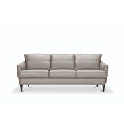 Pearl gray full leather sofa