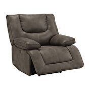 Gray leather-aire reclining chair