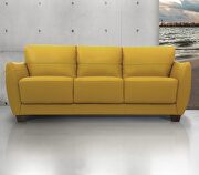 Valeria (Mustard) Mustard full leather sofa made in Italy