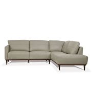 Airy green full leather sectional sofa main photo