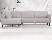 Tampa L (Pearl Gray) Pearl gray full leather sectional sofa