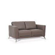 Taupe leather loveseat