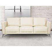 Cream full leather contemporary sofa main photo