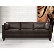Chocolate full leather contemporary sofa main photo