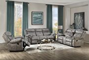 2-tone gray velvet a reclining sofa