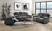 Gray chenille fabric motion sofa main photo