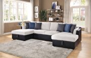 U-shape sleeper sectional sofa in casual design main photo
